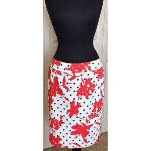 Nine West Straight & Pencil Floral and Polka Dot Skirt Women's Size 8 (READ)